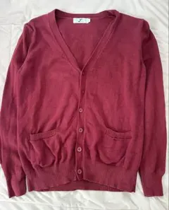 スクールカーディガン バーガンディ ベージュ