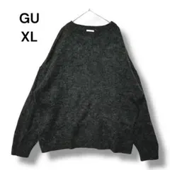 ジーユー　ウールブレンドクルーネックセーター　ニット　ＸＬ　ダークグレー