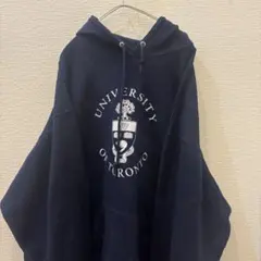【FRUIT OF THE LOOM】パーカー　古着 長袖　紺色　2XL