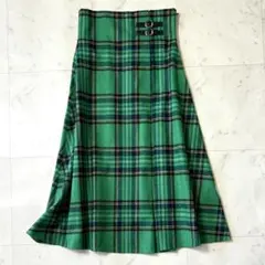 未使用近い オニールオブダブリン グリーン Aラインフレア ロングスカート 10