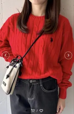 【U.S. POLO ASSN.】ロイヤルバルキーケーブルニット