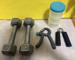 3kgダンベル2個 ハンドグリッパー2個MYPROTEINサプリケースのサムネイル