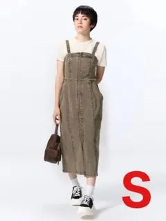 ジーユー gu デニムフロントジップワンピース Sサイズ