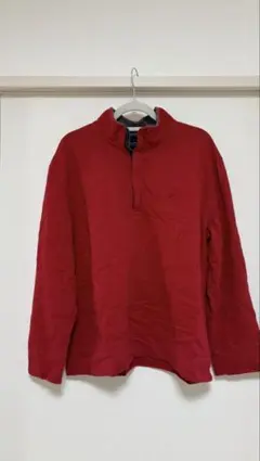 赤 ハーフジップ トレーナー