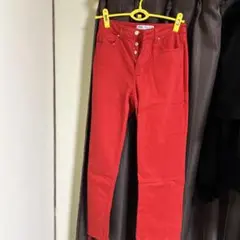 レディース ハイウエスト レッドデニム