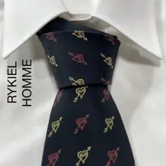 TG1947 RYKIEL HOMME ハートに矢 シルク ネクタイ 日本製のサムネイル