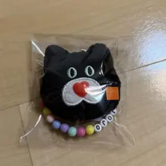 mojojojo ビーズチェーン付きフェイスマスコット　黒ネコ
