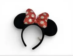 ミニー カチューシャ スパンコール 赤