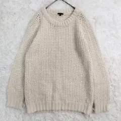 【良品】セオリー クルーネック リブニットセーター アルパカ ウール 厚手