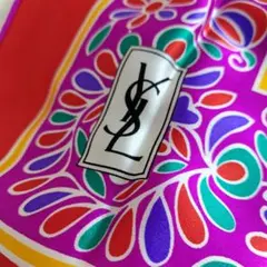 極美品 イブサンローラン ヴィンテージ スカーフ 大判 花柄