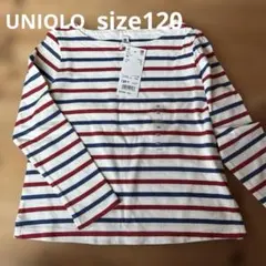 新品未使用★UNIQLO ユニクロ ボーダー ボートネックT　長袖 120