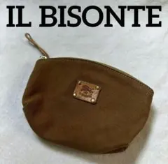 IL BISONTE (イル ビゾンテ) ポーチ キャンバス×レザー 焼きヌメのサムネイル
