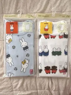 ミッフィー柄長袖ボディスーツ2枚セット 70cm ユニクロ