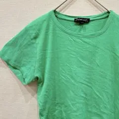 美品✨️【2XL】グリーン 半袖Tシャツ 無地 シンプル レディース メンズ古着