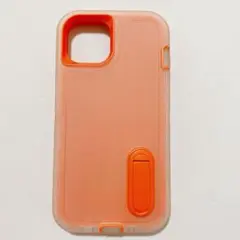 iPhone 13 ケース スタンド付き マット　オレンジ　スタンド機能