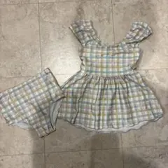 女の子向け セパレート水着 チェック柄 100cm