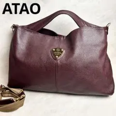ATAO アタオ エルヴィ レザー 2way ショルダーバッグ パープル