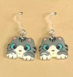 猫 ピアス ハンドメイド