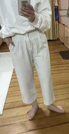 ローズバット　ピンストライプ　パンツ　ROSEBUD 夏　柄パンツ　白パンツのサムネイル