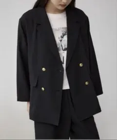AZUL by moussyサイドスリットダブルジャケット 金ボタン Sのサムネイル