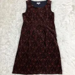 LAURA ASHLEY ローラアシュレイ ノースリーブワンピース 孔雀柄 XL