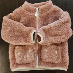 SIMPLE FREE フリースジャケット 80cm ピンク　猫ポケット