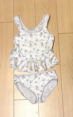 女の子用ペプラム　レモン柄水着セット