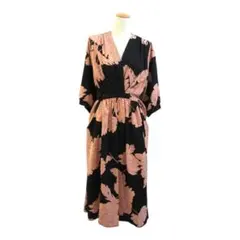 花柄七分袖ワンピース