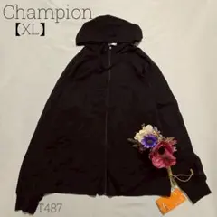 チャンピオン　Champion フルジップパーカー 大きめサイズ　ブラック XLのサムネイル