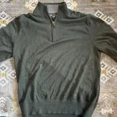 Eddie Bauer ダークグリーン ハーフジップセーター M