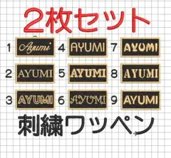 ２枚セット★刺繍 お名前 オーダー 黒地 ローマ字 推し活