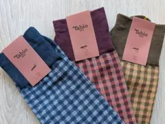 Tabio チェック柄ソックス 3足セット