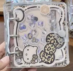 シャカシャカシール帳　バインダー　ヒョウ柄　キティ