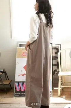 【最終値下げ】ニコアンド　ツイル裾ドロストサロペットパンツ