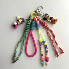 じゃらじゃらキーホルダー　ミッキー　ミニー　バッグチャーム　スマホチャーム