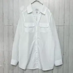 d&co. 長袖シャツチュニック　ホワイト【L】　レディース