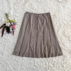 『Bon Sens』ボンサンス　ひざ丈スカート　Ａライン　プリーツ風　裏地　XL