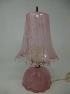 JUN-EN様専用】岩田工芸ガラス 気泡ガラステーブルランプ ピンク