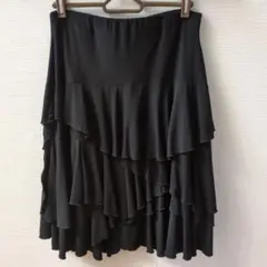 社交ダンス用　フリルスカート 黒