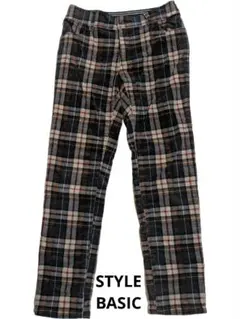 【STYLE BASIC】チェック柄 コーデュロイ カジュアルパンツ
