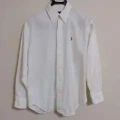RALPH LAUREN ラルフローレン ホワイト 長袖コットンシャツ M～Lのサムネイル