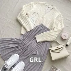 【新品タグ付き】GRL グレイル プリーツロングスカート M グレージュ