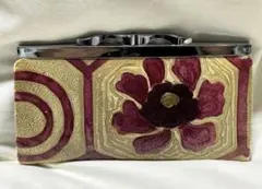 昭和レトロ　がま口　和装小物　和風小物入れ　お財布　小銭入れ　花模様　型押し風