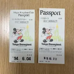東京ディズニーランド　パスポート　使用済み半券