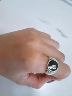 シルバー 黒リング シンプルデザイン