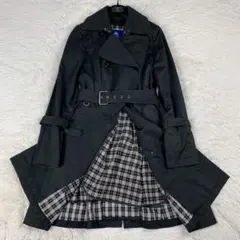 美品　バーバリーブルーレーベル　トレンチ　ライナー　ベルト付き　40 黒