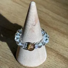 天然石・ビーズリング・ピーターサイト・水晶・1970