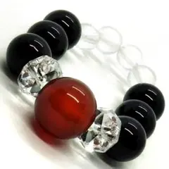 天然石リング☆瑪瑙　ブラックオニキス　クリスタル