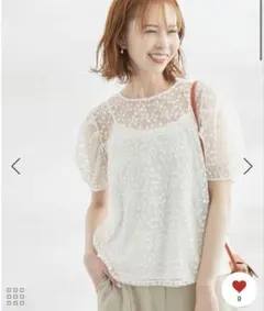 ロペピクニック ♡ チュール刺繍フラワーブラウス Mサイズ