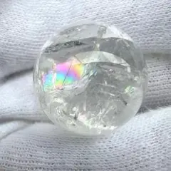 大特価！虹入り！3個セット】天然石 アイリスクォーツ 水晶 丸玉86